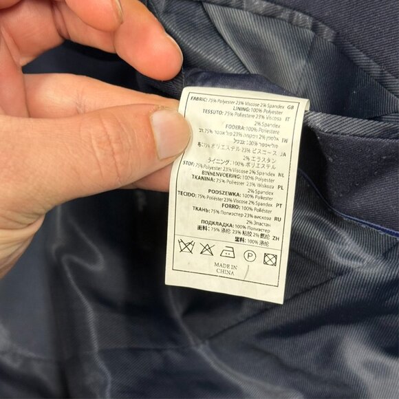 Dan John Super Garebi Blazer Sport Coat Slim Fit Navy Blue 36R - Picture 11 of 11